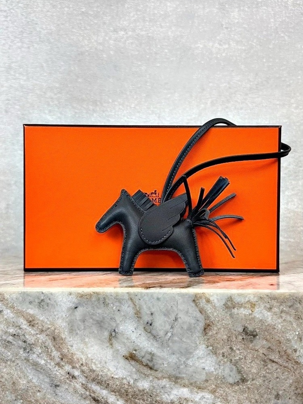 Hermรจs Rodeo Pegase PM Charm Black Horse Mini Bag